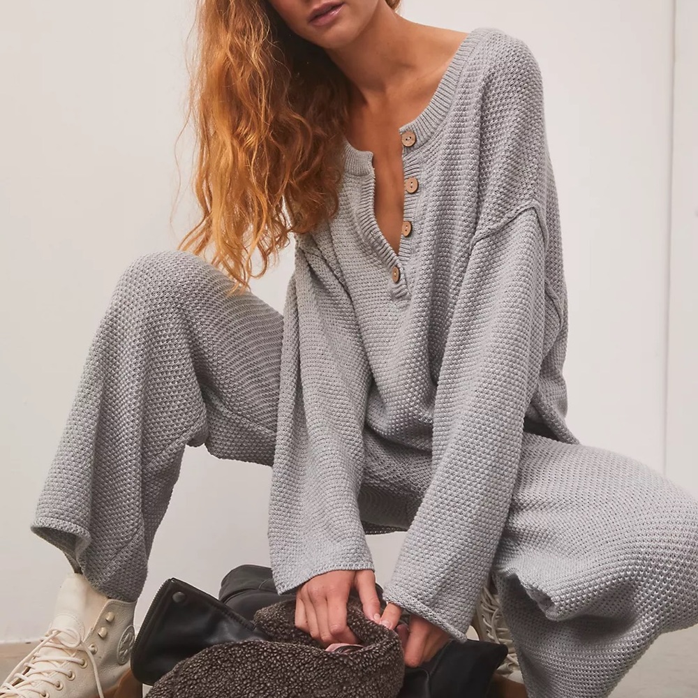 Free People Hailee Sweater Set Gray